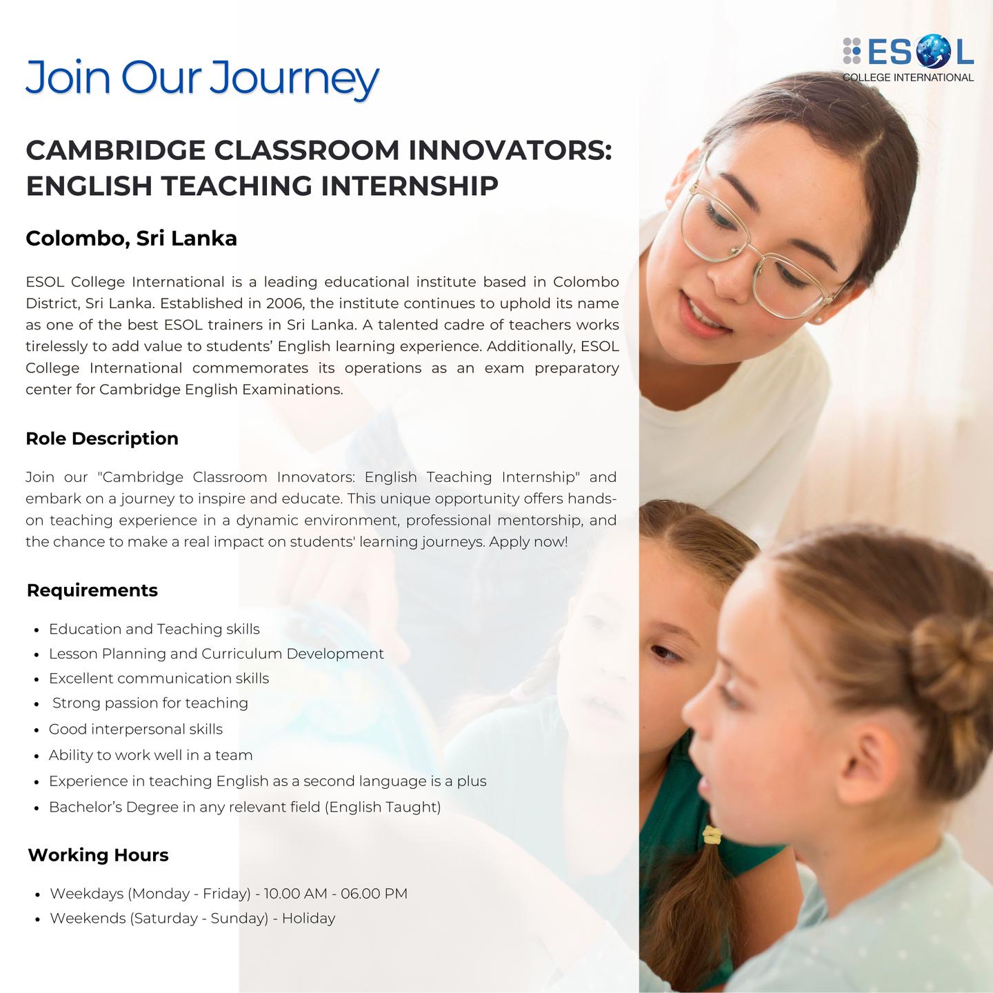 Image: Cambridge Classroom Innovators: English Teaching Internship